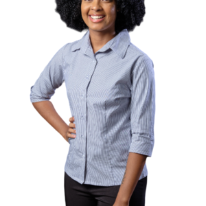 BLUSA SOCIAL FEMININA MANGA 3/4 EM TRICOLINE COM RISCA DE GIZ