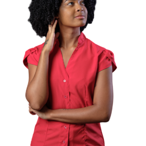 BLUSA SOCIAL FEMININA MANGA FOLHA EM MICROFIBRA