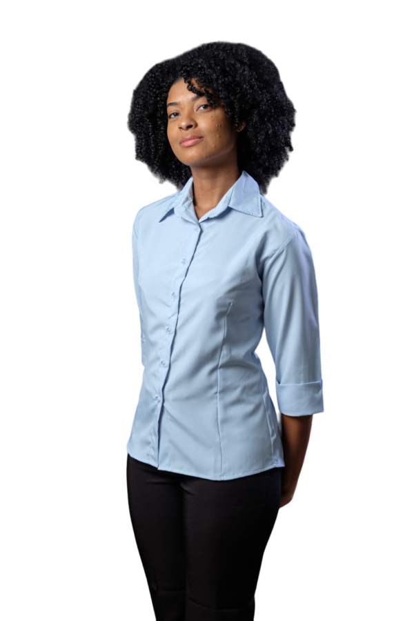BLUSA SOCIAL FEMININA MANGA 3/4 EM MICROFIBRA