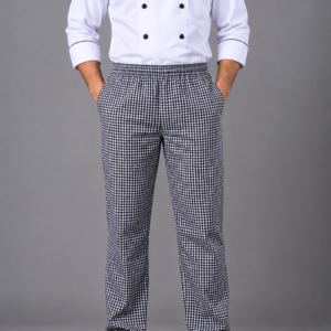 CALÇA EM OXFORD COM CORDÃO E ELASTICO XADREZ