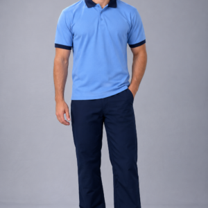 CONJUNTO CALÇA EM OXFORD E CAMISA POLO 100% POLIESTER
