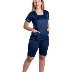 CONJUNTO EM HELANCA BERMUDA  E CAMISA COM MANGA CURTA